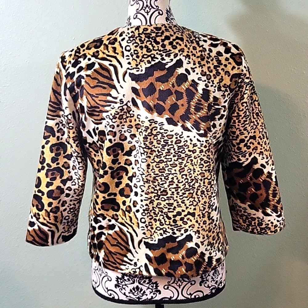 Ruby Rd Animal Print Faux Fur Jacket - Picture 4 of 8